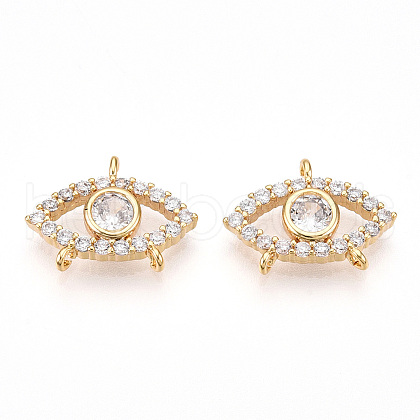 Brass Pave Clear Cubic Zirconia Charms KK-N254-170G-1
