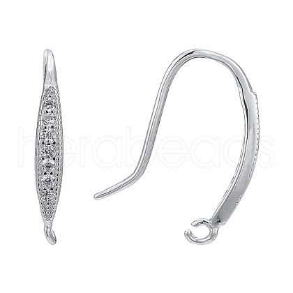 Anti-Tarnish Rhodium Plated 925 Sterling Silver Earring Hooks STER-K168-096P-1