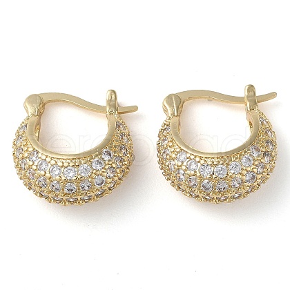 Rack Plating Brass Micro Pave Cubic Zirconia Hoop Earrings EJEW-M230-10G-1