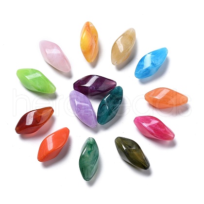Acrylic Imitation Gemstone Beads PGB275Y-1