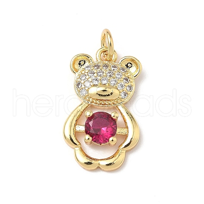 Brass Micro Pave Cubic Zirconia Pendants KK-Q068-04B-1