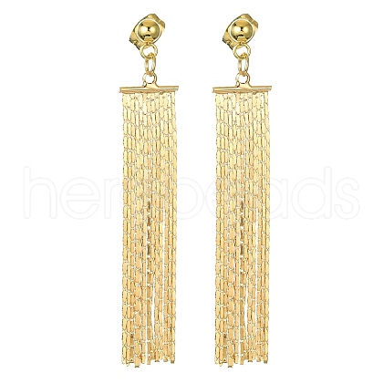 Brass Coreana Chain Tassel Earrings EJEW-JE05520-1