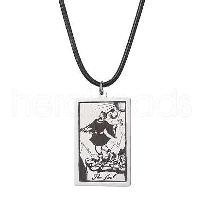 Tarot Card 201 Stainless Steel Pendant Necklaces NJEW-JN04496-01-1