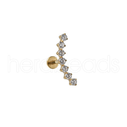 G23 Titanium with Clear Cubic Zirconia Threadless Labrets WG006A0-16-1