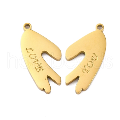304 Stainless Steel Split Pendants STAS-H235-03A-G-1