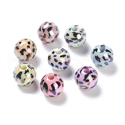 UV Plating Rainbow Iridescent Opaque Acrylic Beads MACR-K361-02A-1