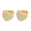 Brass Micro Pave Cubic Zirconia Ear Studs EJEW-P261-27G-G-1