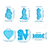 Boutigem 6Pcs 6 Style Mother's Day Theme DIY Pendants Silicone Molds DIY-BG0001-37-3