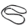 Faceted Square Synthetic Non-magnetic Hematite Beaded Necklaces NJEW-Q341-01-1