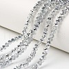 Electroplate Transparent Glass Beads Strands EGLA-A034-T8mm-M16-1