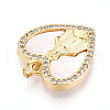 Brass Micro Pave Clear Cubic Zirconia Pendants KK-N268-48G-2