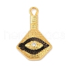 Brass Clear Cubic Zirconia Eye Pendants KK-U058-51G-1