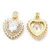 Rack Plating Brass Micro Pave Cubic Zirconia Pendants KK-A185-10G-2