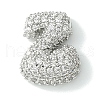Rack Plating Brass Clear Cubic Zirconia Pendants KK-S378-01P-Z-1