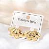 304 Stainless Steel ABS Plastic Pearl Stud Earrings STAS-D368-01D-G-1