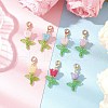 Flower Acrylic & Plastic Imitation Pearl Beads & Japanese Seed Beads Pendant Decorations HJEW-JM03232-02-1