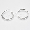 Brass Half Hoop Earrings KK-R117-055P-NF-2