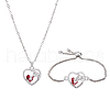 Olycraft 1Pc Alloy Heart Link Silder Bracelets SJEW-OC0001-01-1