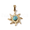 Ion Plating(IP) 304 Stainless Steel with Synthetic Turquoise Sun Charms STAS-G307-04G-1