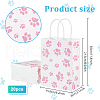 Rectangle with Paw Print Pattern Paper Storage Bags with Handle ABAG-WH0046-39C-2