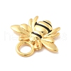 925 Sterling Sliver Black Enamel Bees Charms STER-Z012-05G-2