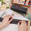 National Style Polyester Jacquard Flower Ribbon for Garment Accessories OCOR-WH0097-39B-3