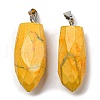 Natural & Dyed Howlite Pointed Pendants G-M405-08P-2