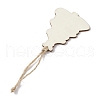 Christmas Theme Wood Teardrop/Christmas Tree  Pendant Decorations HJEW-JM02525-5