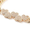 Cubic Zirconia Link Bracelet with Golden Brass Curb Chains BJEW-C055-06I-G-2