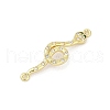 Brass Clear & Green Cubic Zirconia Snake Connector Charms KK-D317-149G-2