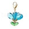 Flower Glass Pendant Decorations HJEW-MZ00263-4
