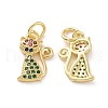 Brass Micro Pave Cubic Zirconia Pendants KK-E068-VF121-1