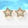 Star Brass Micro Pave Cubic Zirconia Ear Studs EJEW-D304-33G-4