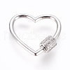 Brass Micro Pave Cubic Zirconia Screw Carabiner Lock Charms ZIRC-F105-16P-1