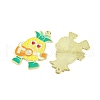 Golden Plated Alloy Enamel Pendants ENAM-Z017-10G-02-2