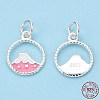 925 Sterling Silver Enamel Charms STER-T004-06S-01-5