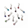 Alloy Rhinestones Birthstone Pendant Decorations HJEW-JM00743-1