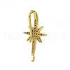 Rack Plating Brass Pave Cubic Zirconia Earring Hooks X-KK-O143-21G-2