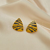 Triangle Leopard Print 304 Stainless Steel Pendant Necklaces & Stud Earrings & Rings Sets FS-WGB4C4F-04-3