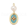 Natural Cultured Freshwater Pearl & Brass Pendants KK-U062-14G-01-1