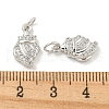 Rack Plating Brass Micro Pave Clear Cubic Zirconia Pendants KK-B093-18P-3