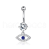Evil Eye Drop Belly Button Rings for Women AJEW-C010-01P-1