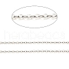 Rhodium Plated 925 Sterling Silver Flat Cable Chains STER-F052-04P-2