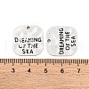 Hammered Square Carved Word Dreaming of the Sea Tibetan Style X-PALLOY-A15333-AS-2