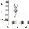 S925 Sterling Silver Heart Key Charms STER-K183-02A-AS-3