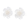 Flower Brass Stud Earring EJEW-L288-006S-2