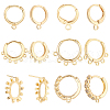   10Pcs 2 Style Brass Huggie Hoop Earring with 2Pcs Ring Stud Earring Findings KK-PH0002-84-1