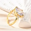 Brass Micro Pave Cubic Zirconia Finger Rings for Women RJEW-F181-11G-9