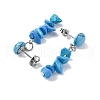 Synthetic Turquoise Dangle Stud Earrings EJEW-JE06371-01-3