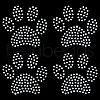 Paw Print Hotfix Glass Rhinestone DIY-WH0453-71B-01-1